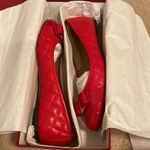 Salvatore Ferragamo Varina ballet flats lipstick calfskin quilted